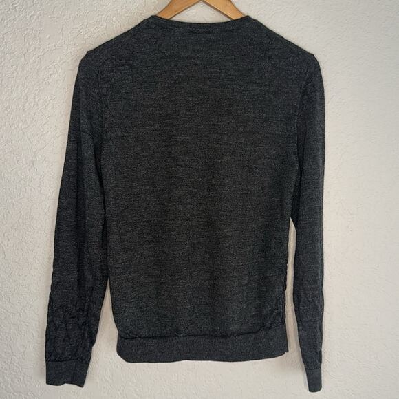 Hugo Boss 100% Italian Virgin Wool Grey Sweater Womens Medium Minimalist Classic - Picture 8 of 11